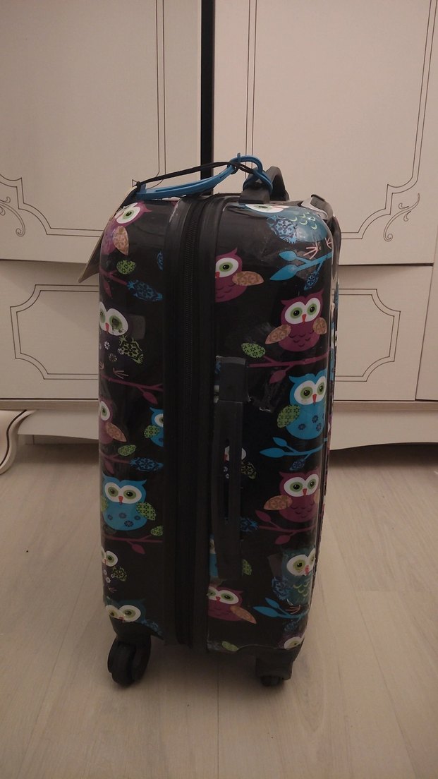 Bohem Tarz Çok Renkli Baykuş Desenli Valiz - Görsel 2