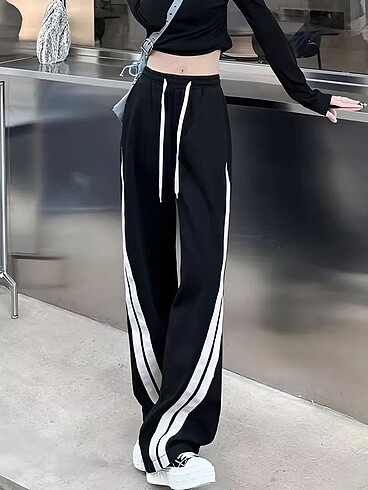 s Beden siyah Renk Çizgili Jumpers Eşofman