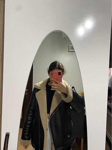 stradivarius suni kürklü biker ceket