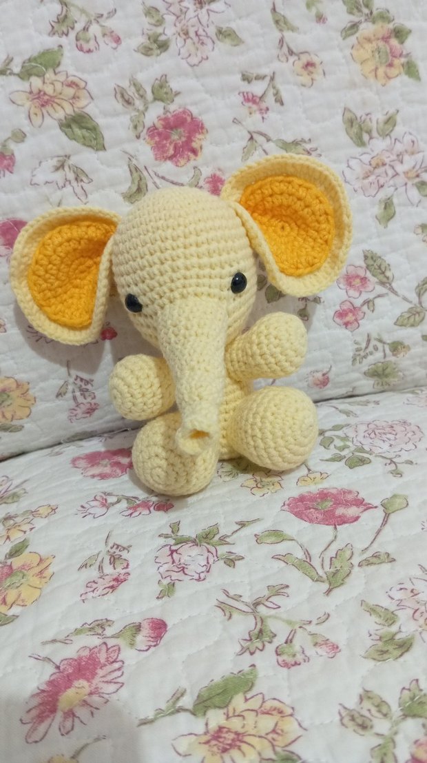Sarı  Amigurumi Fil Oyuncak - Görsel 2