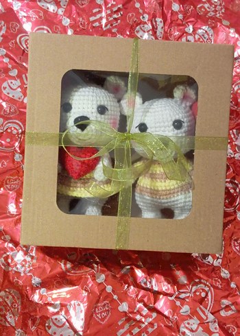 Kalpli ve Balonlu Renkli amigurumi sevgi ayiciklari - Görsel 2