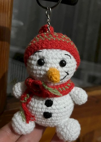 Amigurumi Renkli atkılı beyaz kar adam - Görsel 2