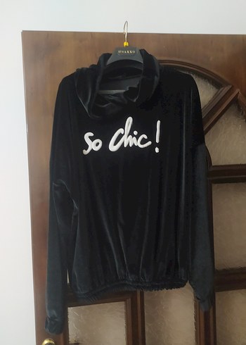 Siyah Kadın Uzun Kollu Sweatshirt