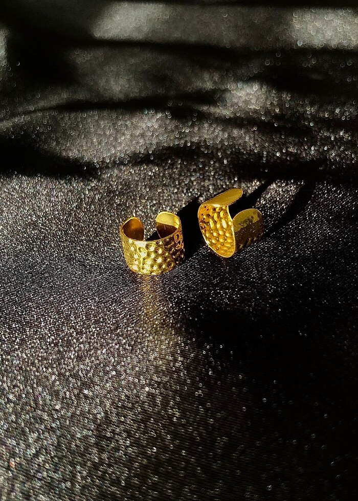 Kıkırdak gold küpe çelik earcuff - Görsel 2