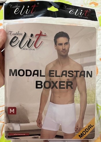 Erkek Modal Elastan Boxer Beyaz