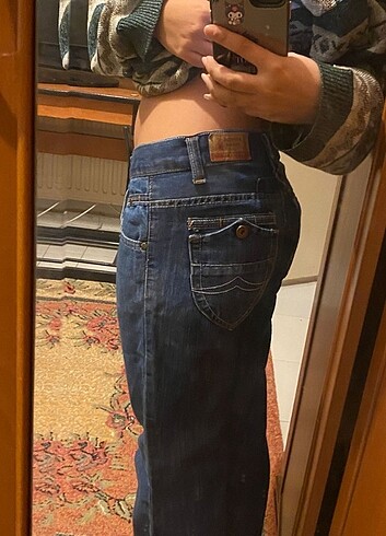 s Beden lacivert Renk Y2k dusuk bel jean