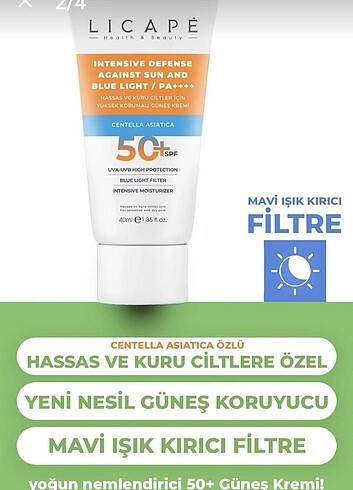 Hassas ve kuru ciltler 50 güneş kremi