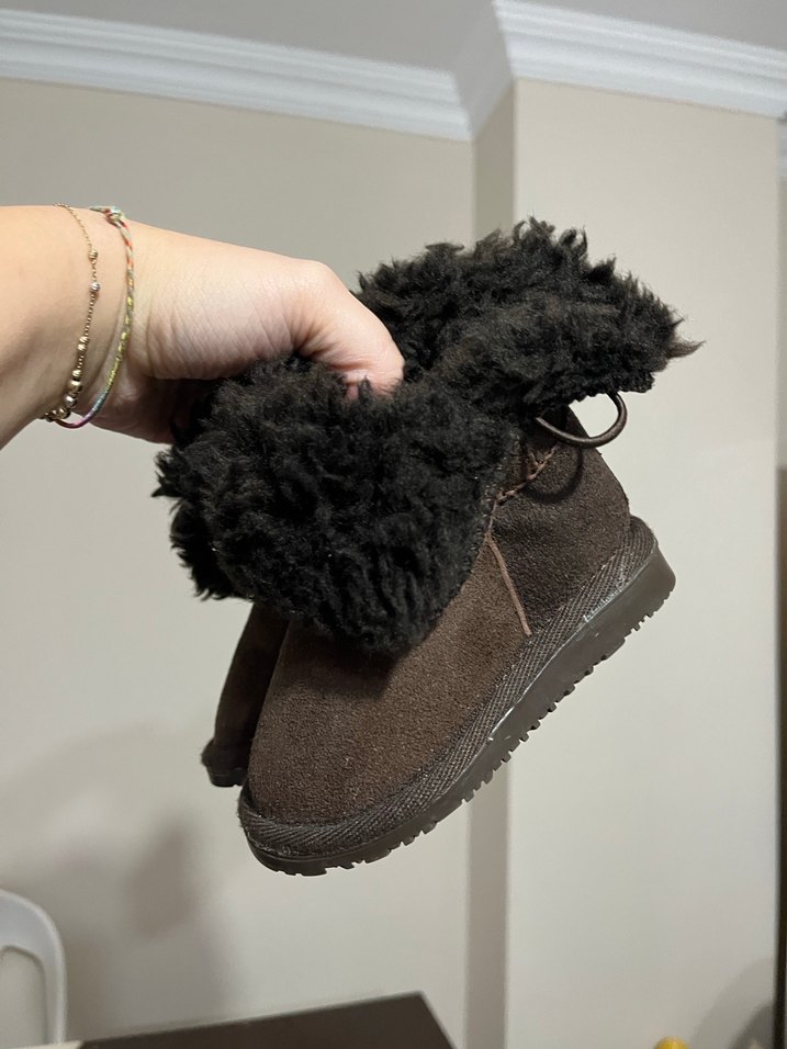 Kız Çocuk Kahverengi Süet Tokalı Bot - Görsel 5