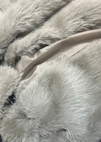 Gri Midi Boy Kadın Suni Kürk Palto - Görsel 2