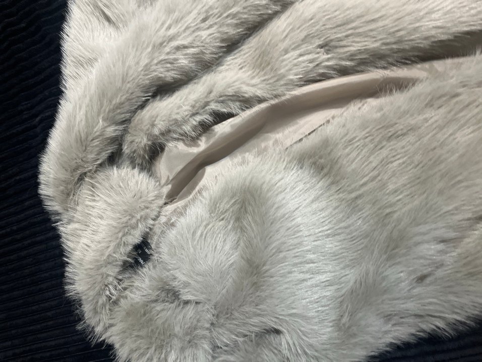 Gri Midi Boy Kadın Suni Kürk Palto - Görsel 2