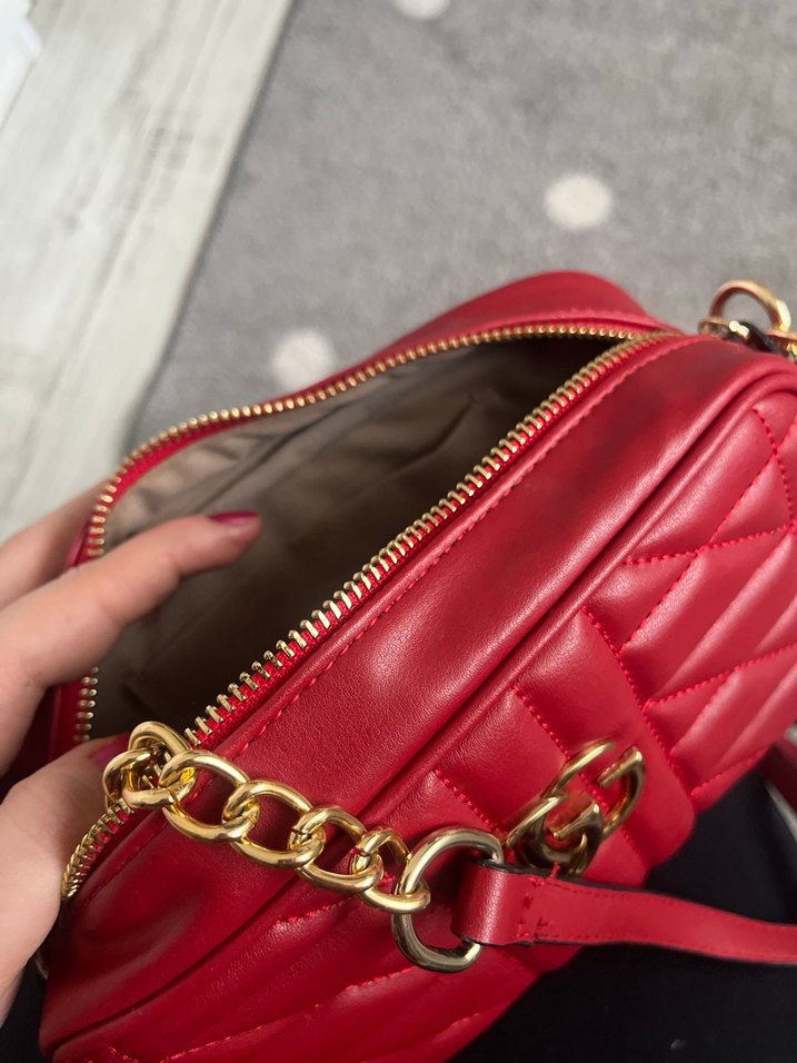 Kırmızı Deri Kadın Çanta - Görsel 2