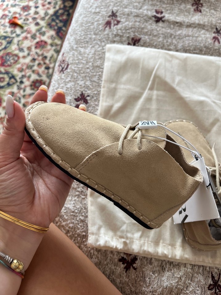 Bej Süet Erkek bebek Espadril Ayakkabı - Görsel 4