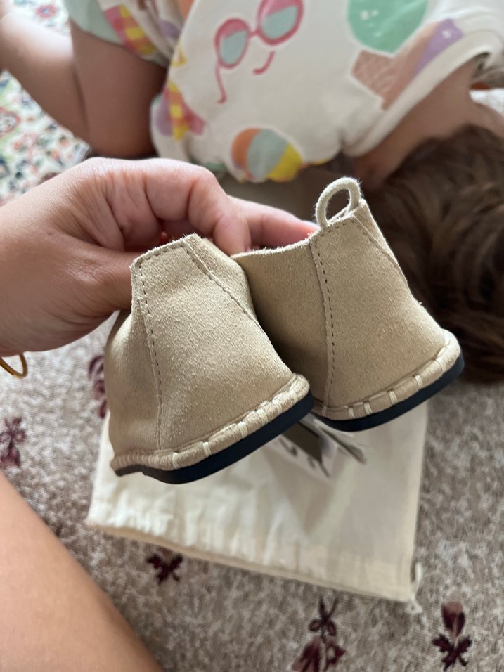 Bej Süet Erkek bebek Espadril Ayakkabı - Görsel 3