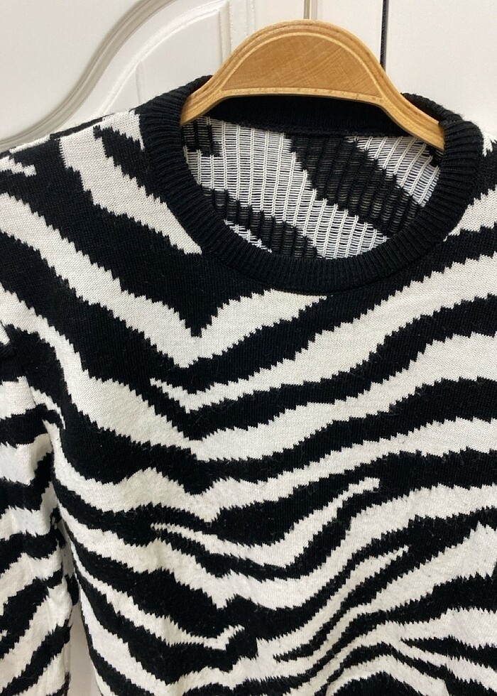 Zebra desen kazak - Görsel 2