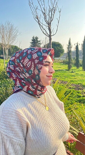 Buğday desen parlak bambu eşarp
