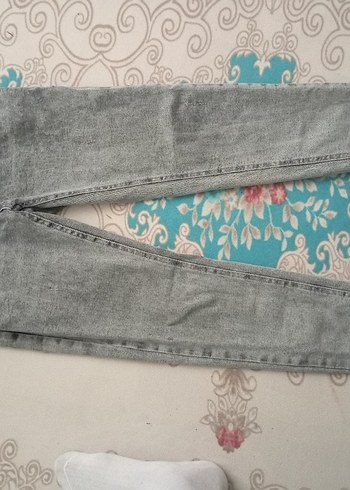 Düğmeli Gri erkek Kot Pantolon - Görsel 2