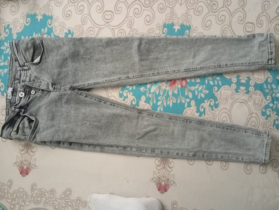 Düğmeli Gri erkek Kot Pantolon - Görsel 2