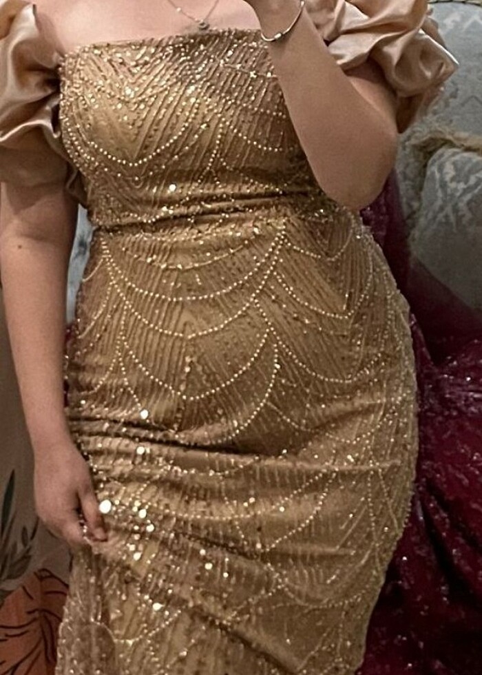 Abiye inci taşlı abiye  - Görsel 2