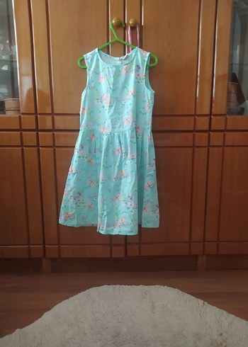 Kolsuz Turkuaz Kız Çocuk Elbise - Görsel 5