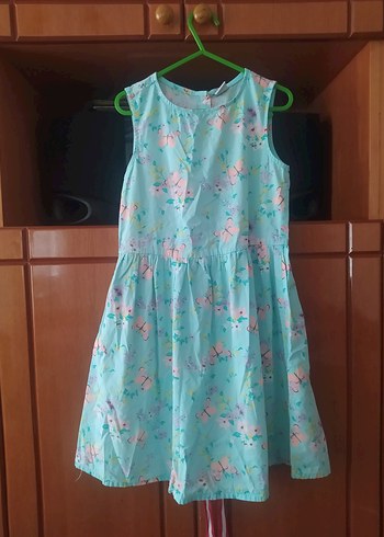 Kolsuz Turkuaz Kız Çocuk Elbise - Görsel 3