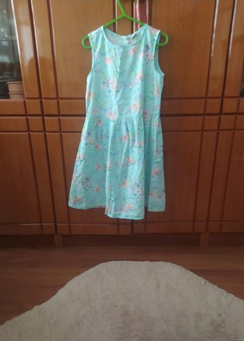 Kolsuz Turkuaz Kız Çocuk Elbise - Görsel 6