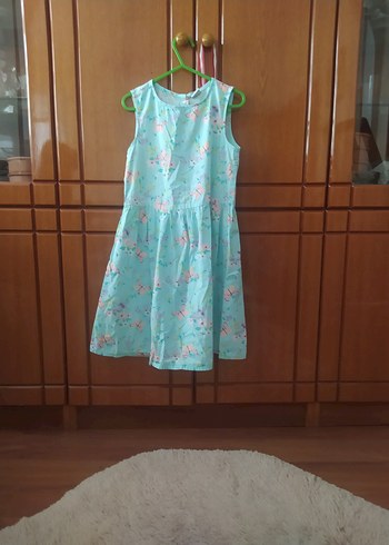 Kolsuz Turkuaz Kız Çocuk Elbise - Görsel 4