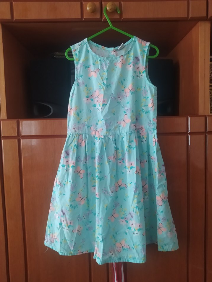 Kolsuz Turkuaz Kız Çocuk Elbise - Görsel 3