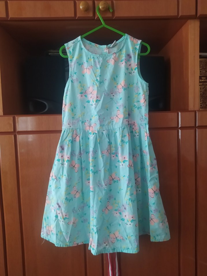 Kolsuz Turkuaz Kız Çocuk Elbise - Görsel 2