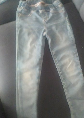 Kız Çocuk Mavi Dar Kesim Denim Pantolon - Görsel 3