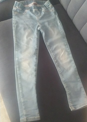 Kız Çocuk Mavi Dar Kesim Denim Pantolon - Görsel 2