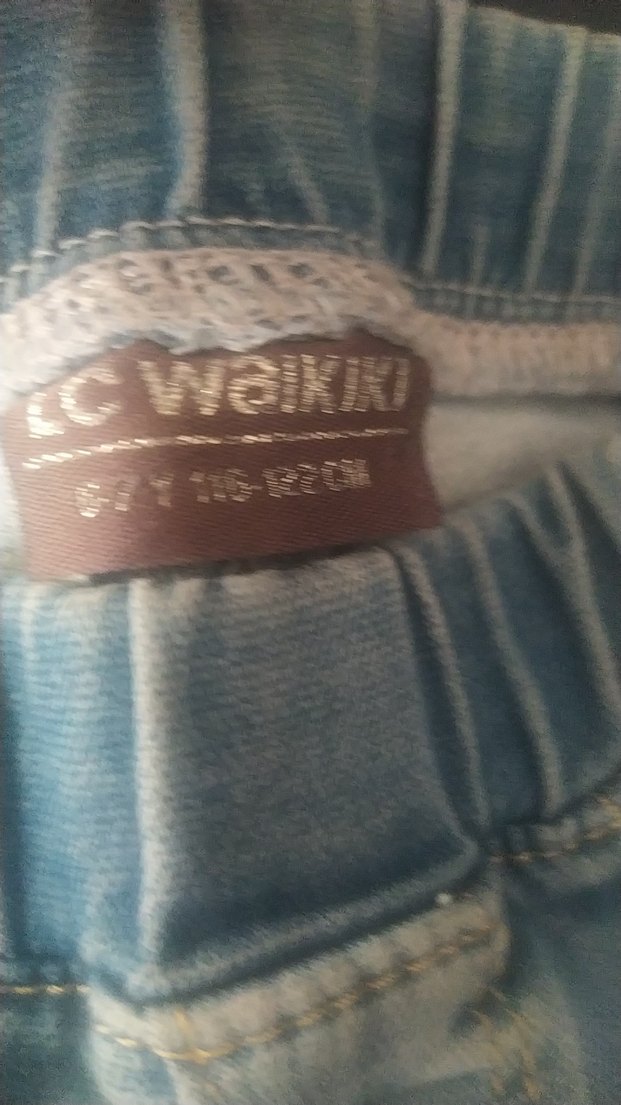 Kız Çocuk Mavi Dar Kesim Denim Pantolon - Görsel 4