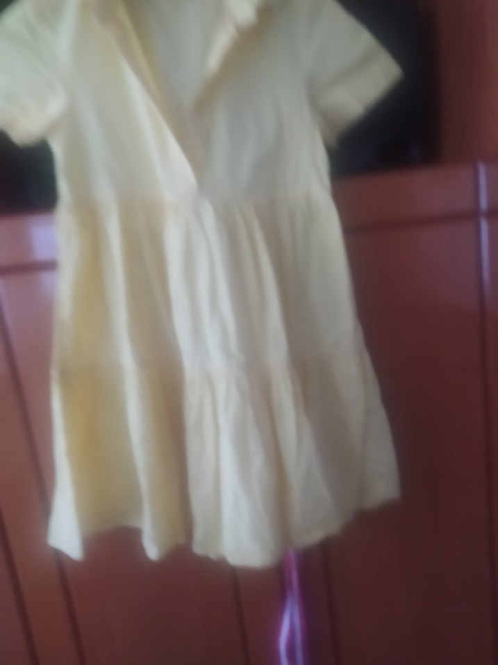 Kısa Kollu Beyaz Keten Kız Elbisesi - Görsel 3