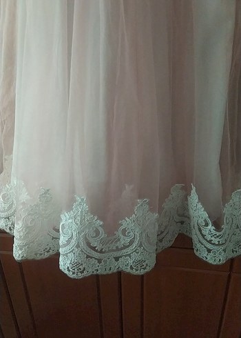 Uzun Kollu Pudra Kız Çocuk abiye Elbise - Görsel 5