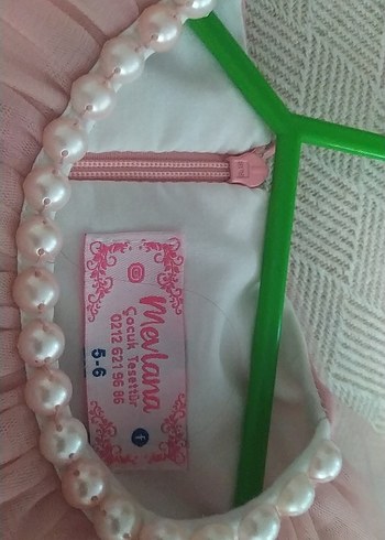 Uzun Kollu Pudra Kız Çocuk abiye Elbise - Görsel 8