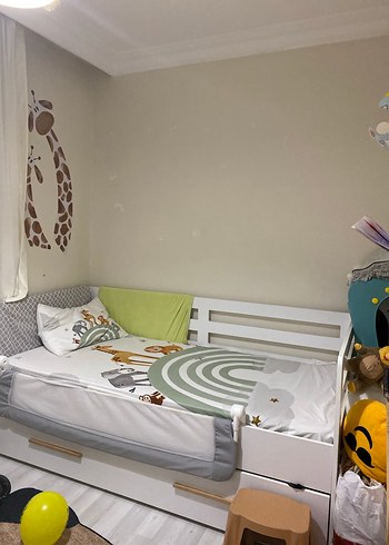 Diğer Evpanya Pastel Safari Desenli Çocuk Yatak Örtüsü