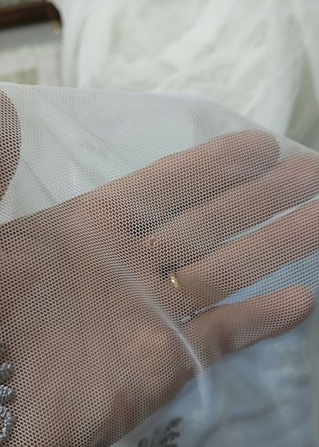 Nakışlı Beyaz Bohem Tül Perde - Görsel 7