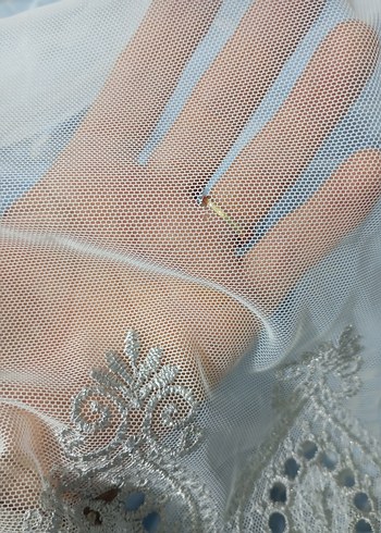 Nakışlı Beyaz Bohem Tül Perde - Görsel 3