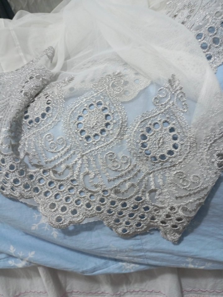 Nakışlı Beyaz Bohem Tül Perde - Görsel 2