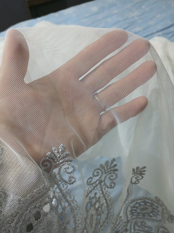 Nakışlı Beyaz Bohem Tül Perde - Görsel 5