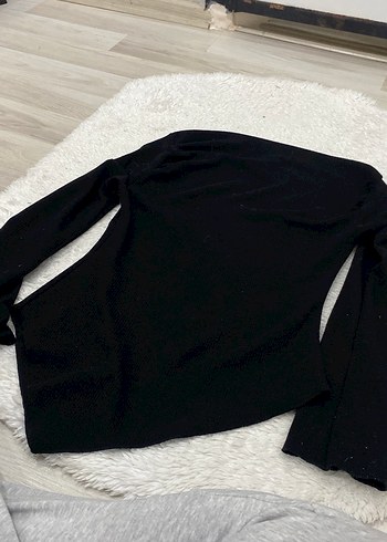 Diğer Siyah Uzun Kollu Minimal Bluz