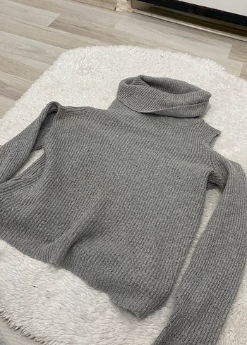 LC Waikiki Gri Fitilli Turtlu Triko Kazak