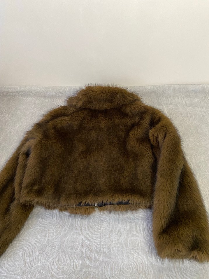 Kahverengi Kürk Detaylı kürk - Görsel 5