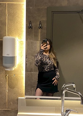 Kahverengi Leopar Desenli Kadın Bluz - Görsel 4