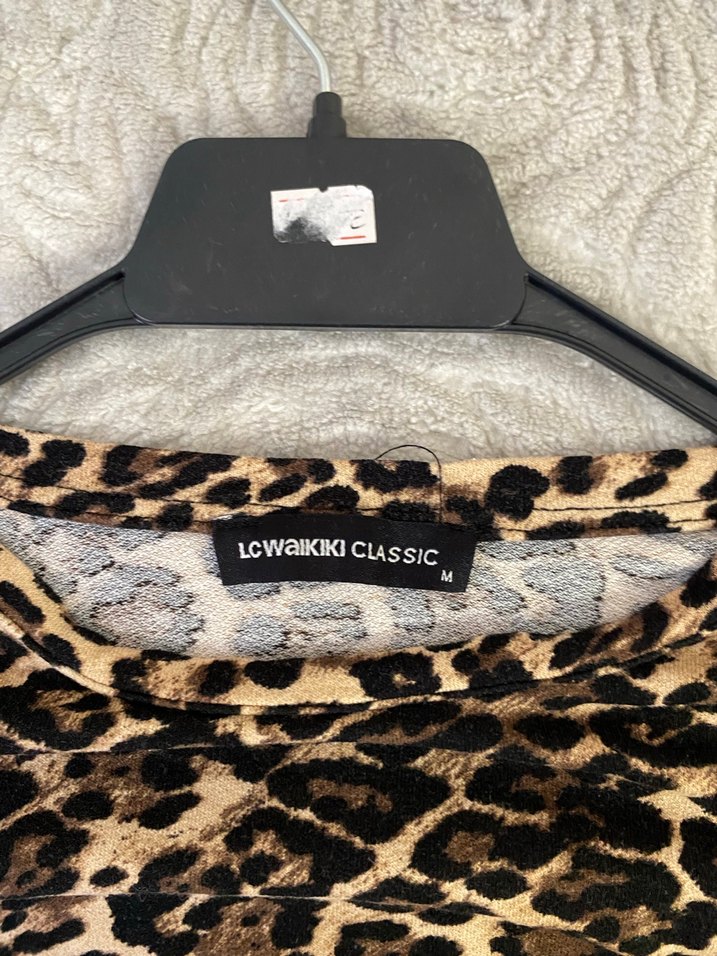 Kahverengi Leopar Desenli Kadın Bluz - Görsel 2