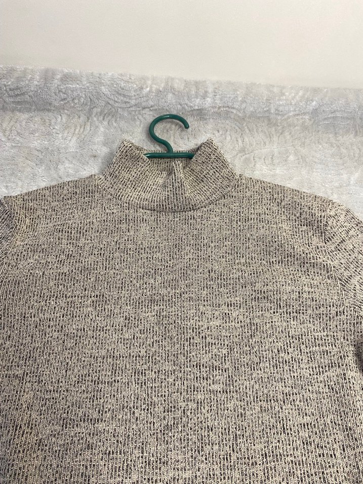 Bej Kadın Boğazlı Triko Kazak - Görsel 2