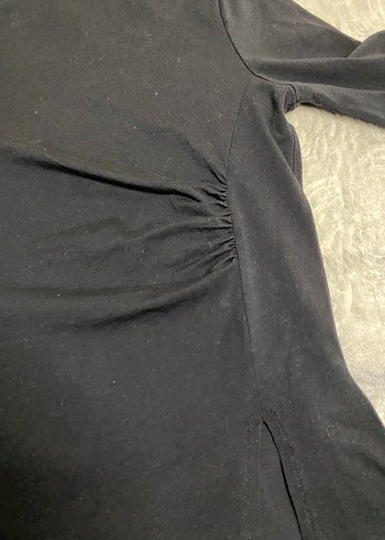 Siyah Bisiklet Yakalı Uzun Kollu bluz - Görsel 3