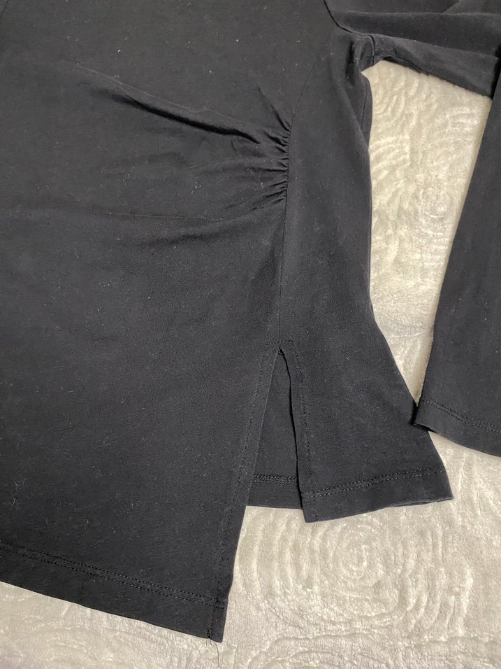 Siyah Bisiklet Yakalı Uzun Kollu bluz - Görsel 4