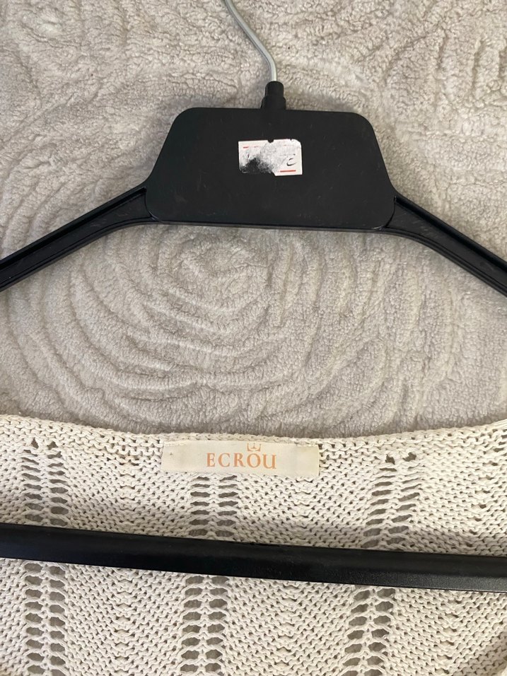 Beyaz Transparan Örgü Kadın Hırka - Görsel 4