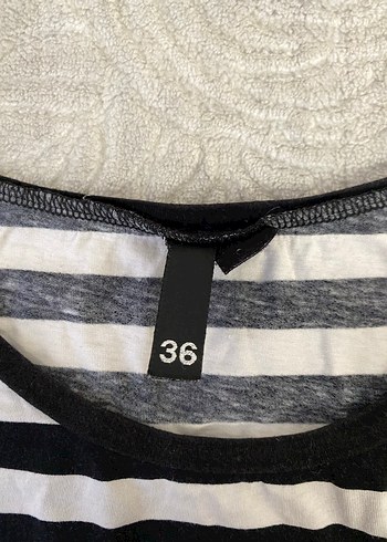 Çizgili Uzun Kollu crop Bluzu - Görsel 3