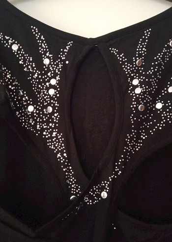 Siyah Payetli Gotik Tunik mini elbise - Görsel 3